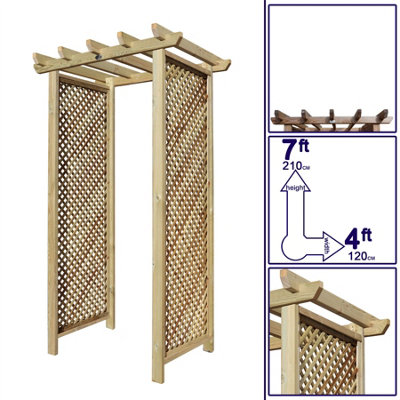 Premier Arch H:7ft (210cm) x W.4ft (120cm) Garden Walkway Archway Privacy Alderley Plant Decorative Plant Climber Sides