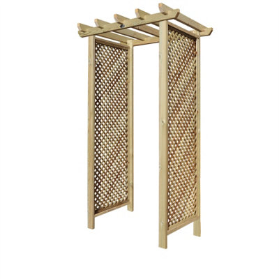 Premier Arch H:7ft (210cm) x W.4ft (120cm) Garden Walkway Archway Privacy Alderley Plant Decorative Plant Climber Sides - 5