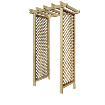 Premier Arch H:7ft (210cm) x W.4ft (120cm) Garden Walkway Archway Standard Alderley Plant Decorative Plant Climber Sides - 3