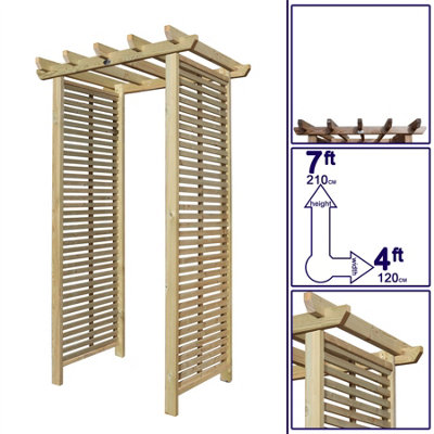 Premier Arch H:7ft (210cm) x W.4ft (120cm) Garden Walkway Archway Tuscany Plant Decorative Plant Climber Sides