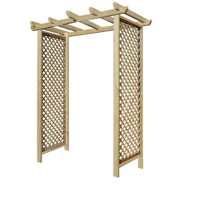 Premier Arch H:7ft (210cm) x W.6ft (180cm) Garden Walkway Archway Standard Alderley Plant Decorative Plant Climber Sides - 3