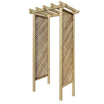 Premier Arch H:8ft (240cm) x W.4ft (120cm) Garden Walkway Archway Privacy Alderley Plant Decorative Plant Climber Sides - 4