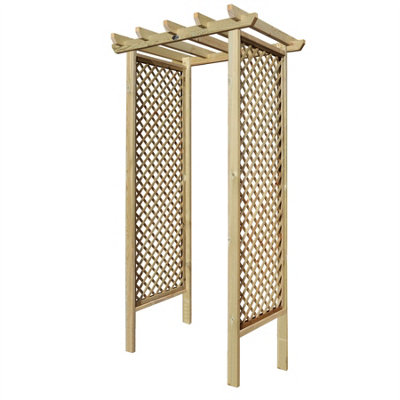 Premier Arch H:8ft (240cm) x W.4ft (120cm) Garden Walkway Archway Standard Alderley Plant Decorative Plant Climber Sides - 4