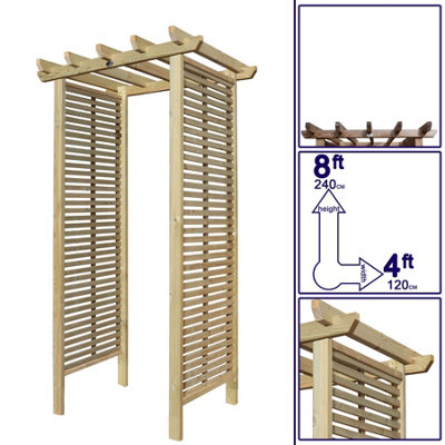 Premier Arch H:8ft (240cm) x W.4ft (120cm) Garden Walkway Archway Tuscany Plant Decorative Plant Climber Sides