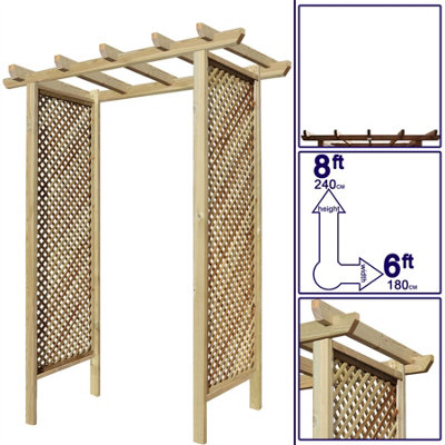 Premier Arch H:8ft (240cm) x W.6ft (180cm) Garden Walkway Archway Privacy Alderley Plant Decorative Plant Climber Sides