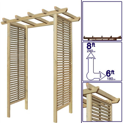 Premier Arch H:8ft (240cm) x W.6ft (180cm) Garden Walkway Archway Tuscany Plant Decorative Plant Climber Sides