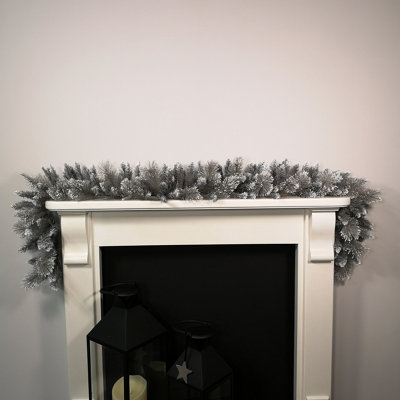 Premier Christmas 1.8M Snow Tipped Grey Fir Garland