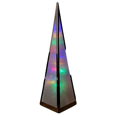 Premier Christmas 45cm Holographic Pyramid with Multi Colour LED Lights