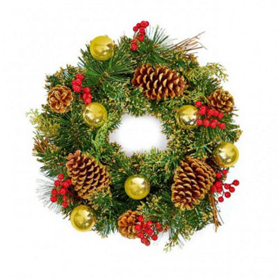 Premier Christmas Dressed Wreath Gold (40cm)