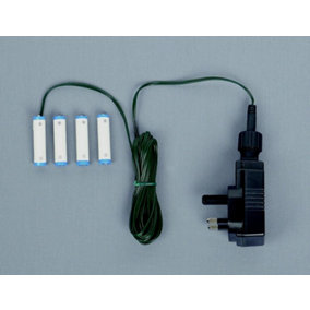 Premier Christmas Plug in Battery Replacement Adaptor 6 Volts 4 x AAA