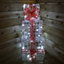 Premier Christmas Set of 3 Acrylic Parcels in White with Red Bow with Warm White LED Lights  Mains Operated