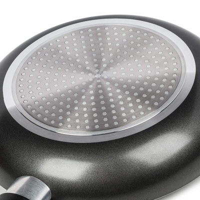 Premier Cookware Frying Non Stick Fry Pan with Glass Lid - Induction Suitable Saute Pan - 24cm