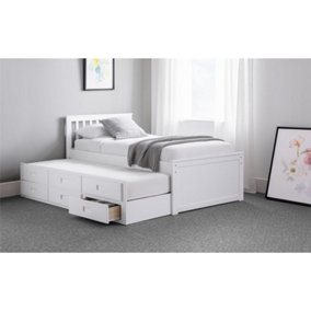 Premier Crisp Pure White Day Bed Single 3ft (90cm) + Pull Out Bed (Guest Bed)
