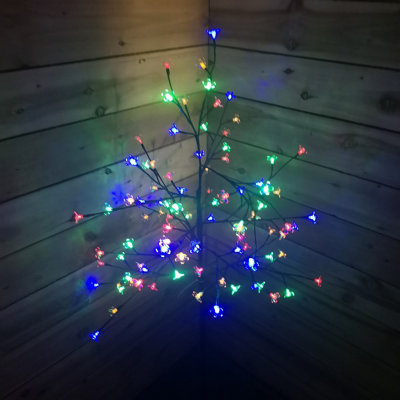 Premier Deluxe 1.5m Christmas Cherry Blossom Tree - 96 Multi Coloured LED Lights