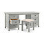 Premier Dove Grey Dressing Table with Dressing Stool