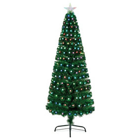 Premier Fibre Optic Ball Green Articifial Christmas Tree With Colour Changing LED Lights 4ft
