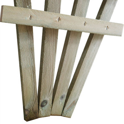 Premier Garden 10x Wooden Fan Trellis Wall/Fence Lattice Wide: 3ft (90cm) x High: 6ft (180cm) Flat Top Privacy Climbing Plant Vine