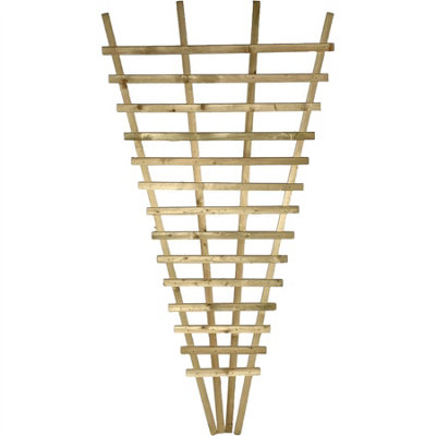 Premier Garden 10x Wooden Fan Trellis Wall/Fence Lattice Wide: 3ft (90cm) x High: 6ft (180cm) Flat Top Privacy Climbing Plant Vine - 3