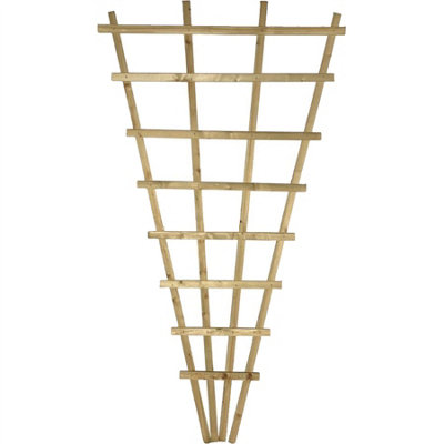 Premier Garden 4x Wooden Fan Trellis Wall/Fence Lattice Wide: 3ft (90cm) x High: 6ft (180cm) Flat Top Standard Climbing Plant Vine