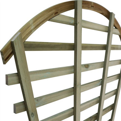 Premier Garden 4x Wooden Fan Trellis Wall Pot Fence Lattice Cone Shape Height: 180cm Arched Top Climbing Plant Vine - 5