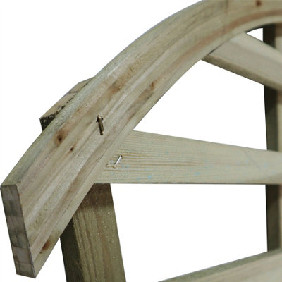 Premier Garden 6x Wooden Fan Trellis Wall Pot Fence Lattice Cone Shape Height: 180cm Arched Top Climbing Plant Vine - 4