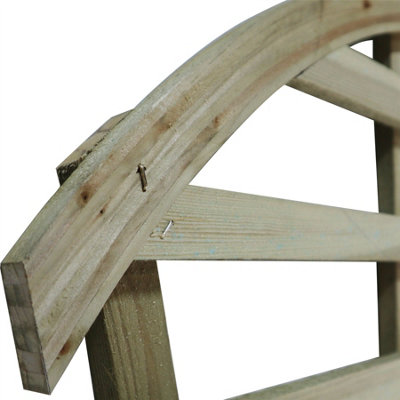 Premier Garden 6x Wooden Fan Trellis Wall Pot Fence Lattice Cone Shape Height: 180cm Arched Top Climbing Plant Vine - 6