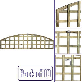 Premier Garden Supplies 10x Width: 6ft x Height: 1ft Arch Top Square Trellis Fence Topper Panel/Wall Climber Standard Design