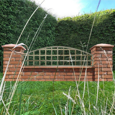 Premier Garden Supplies 3x Width: 6ft x Height: 1ft Arch Top Square Trellis Fence Topper Panel/Wall Climber Standard Design - 9