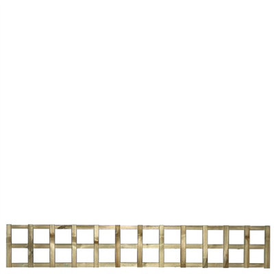 Premier Garden Supplies 3x Width: 6ft x Height: 1ft Flat Top Square Trellis Fence Topper Panel/Wall Climber Privacy Design
