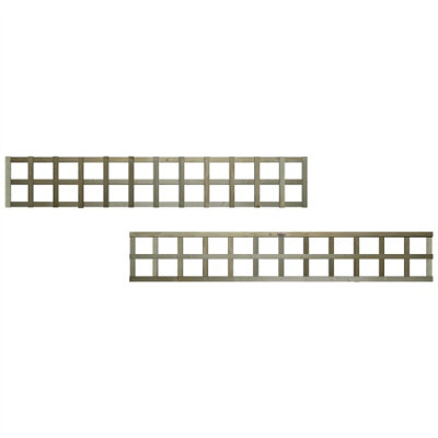 Premier Garden Supplies 3x Width: 6ft x Height: 1ft Flat Top Square Trellis Fence Topper Panel/Wall Climber Privacy Design - 8