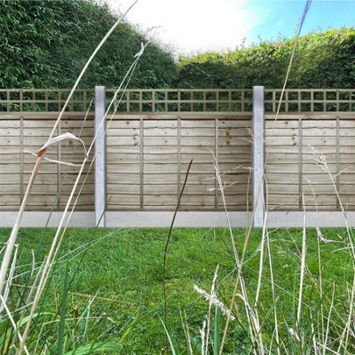 Premier Garden Supplies 3x Width: 6ft x Height: 1ft Flat Top Square Trellis Fence Topper Panel/Wall Climber Privacy Design - 9