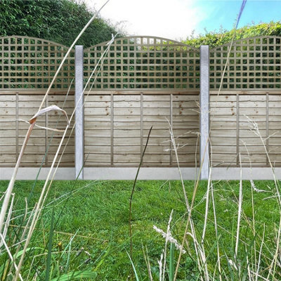 Premier Garden Supplies 3x Width: 6ft x Height: 2ft Arch Top Square Trellis Fence Topper Panel/Wall Climber Privacy Design - 3