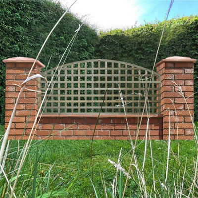 Premier Garden Supplies 3x Width: 6ft x Height: 2ft Arch Top Square Trellis Fence Topper Panel/Wall Climber Privacy Design - 6
