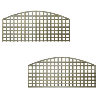 Premier Garden Supplies 3x Width: 6ft x Height: 2ft Arch Top Square Trellis Fence Topper Panel/Wall Climber Privacy Design - 9