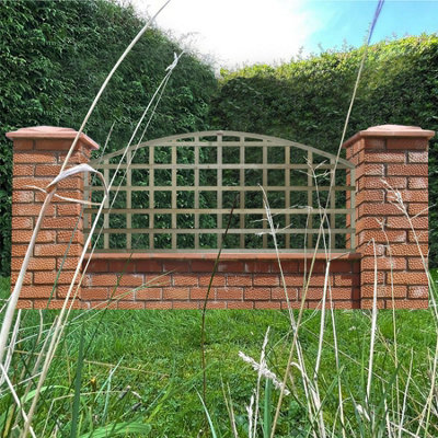 Premier Garden Supplies 3x Width: 6ft x Height: 2ft Arch Top Square Trellis Fence Topper Panel/Wall Climber Standard Design - 4