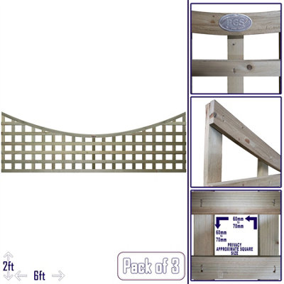 Premier Garden Supplies 3x Width 6ft x Height 2ft Concave Top Square