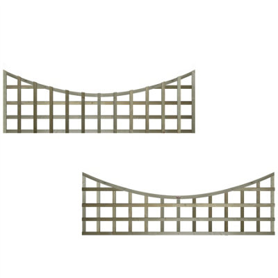 Premier Garden Supplies 3x Width: 6ft x Height: 2ft Concave Top Square Trellis Fence Topper Panel/Wall Climber Standard Design