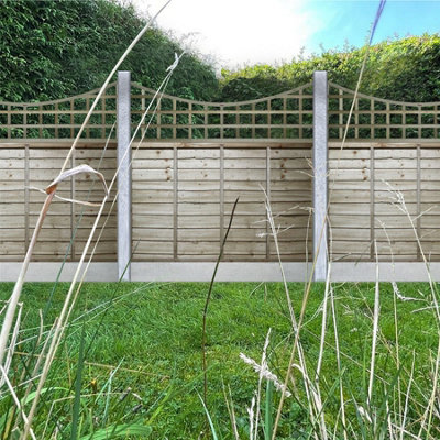 Premier Garden Supplies 3x Width: 6ft x Height: 2ft Concave Top Square Trellis Fence Topper Panel/Wall Climber Standard Design - 3