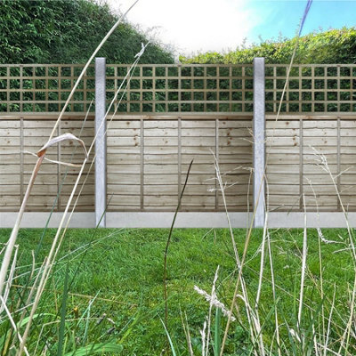 Premier Garden Supplies 3x Width: 6ft x Height: 2ft Flat Top Square Trellis Fence Topper Panel/Wall Climber Standard Design