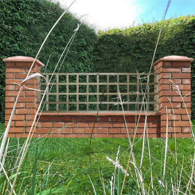 Premier Garden Supplies 3x Width: 6ft x Height: 2ft Flat Top Square Trellis Fence Topper Panel/Wall Climber Standard Design