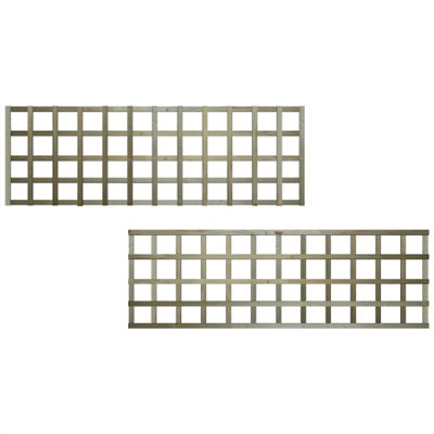 Premier Garden Supplies 3x Width: 6ft x Height: 2ft Flat Top Square Trellis Fence Topper Panel/Wall Climber Standard Design