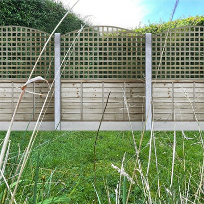 Premier Garden Supplies 3x Width: 6ft x Height: 3ft Arch Top Square Trellis Fence Topper Panel/Wall Climber Privacy Design - 5