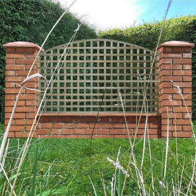 Premier Garden Supplies 3x Width: 6ft x Height: 3ft Arch Top Square Trellis Fence Topper Panel/Wall Climber Privacy Design - 8