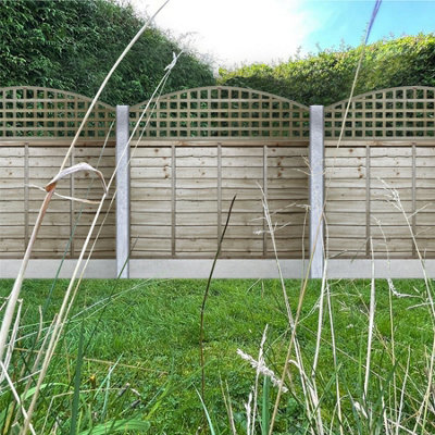 Premier Garden Supplies 4x Width: 6ft x Height: 1ft Arch Top Square Trellis Fence Topper Panel/Wall Climber Privacy Design - 3