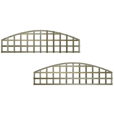 Premier Garden Supplies 4x Width: 6ft x Height: 1ft Arch Top Square Trellis Fence Topper Panel/Wall Climber Standard Design - 4