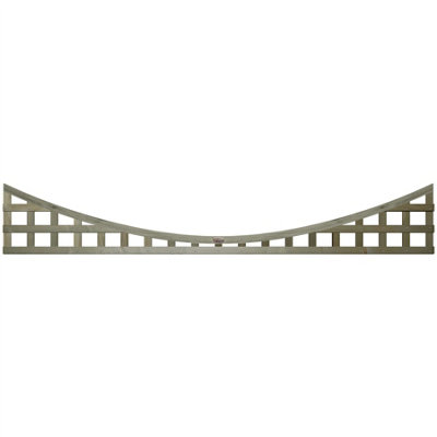 Premier Garden Supplies 4x Width: 6ft x Height: 1ft Concave Top Square Trellis Fence Topper Panel/Wall Climber Privacy Design - 3
