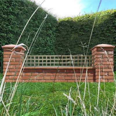 Premier Garden Supplies 4x Width: 6ft x Height: 1ft Flat Top Square Trellis Fence Topper Panel/Wall Climber Privacy Design - 8
