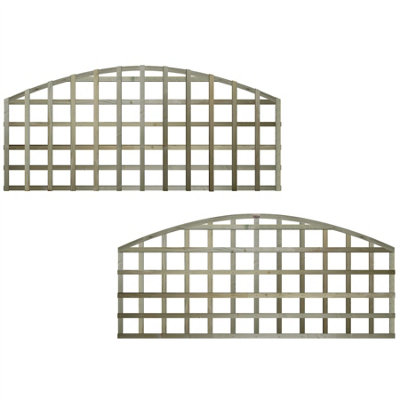 Premier Garden Supplies 4x Width: 6ft x Height: 2ft Arch Top Square Trellis Fence Topper Panel/Wall Climber Standard Design