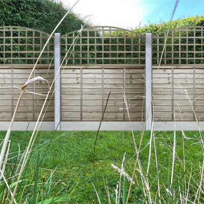 Premier Garden Supplies 4x Width: 6ft x Height: 2ft Arch Top Square Trellis Fence Topper Panel/Wall Climber Standard Design - 3