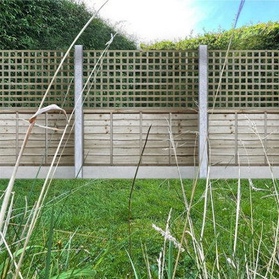 Premier Garden Supplies 4x Width: 6ft x Height: 3ft Flat Top Square Trellis Fence Topper Panel/Wall Climber Privacy Design